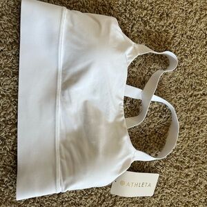 Athleta White Warrior Longline Bra (NWT)